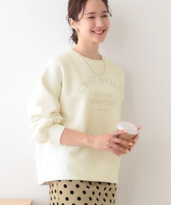 SHOO LA RUE (Women)/シューラルー 【S-LL】ロゴ刺繍で大人っぽく 裏起毛トップス(2002419236)
