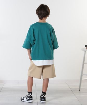 【１００－１５０ｃｍ】アソートプリント裾レイヤード五分袖Ｔシャツ（２００２４１９２４３）