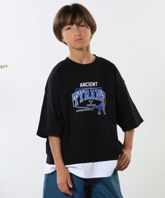 【１００－１５０ｃｍ】アソートプリント裾レイヤード五分袖Ｔシャツ（２００２４１９２４３）