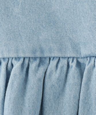 【洗える／１００－１５０ｃｍ】スカラップ使いがキュートな　デニムジャンドレ（２００２４１９２４５）