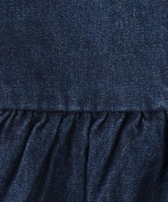 【洗える／１００－１５０ｃｍ】スカラップ使いがキュートな　デニムジャンドレ（２００２４１９２４５）