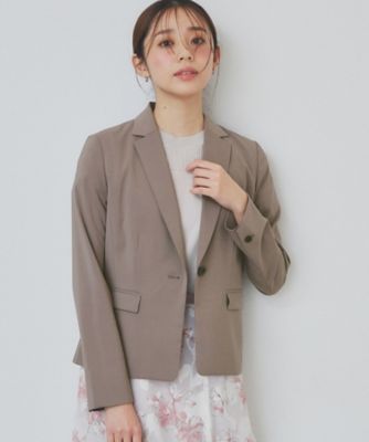DEUXIÈME CLASSEレディース ストレッチ入りテーラードジャケット M フレンチ麻ストレッチ・テーラードジャケット/40代50代からの