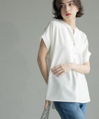 OPAQUE.CLIP (Women)/オペークドットクリップ 《７色展開／ＳＳ－ＬＬサイズ》ストレッチスキッパーブラウス／セットアップ対応【洗濯機洗い可／防シワ】（２００２４１９４６８）
