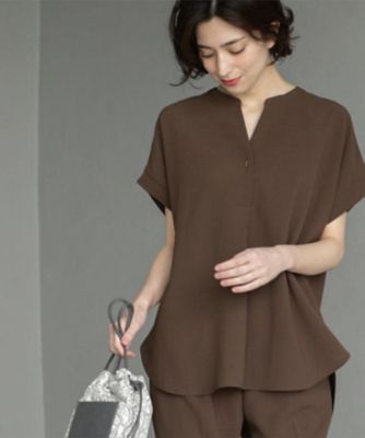 《７色展開／ＳＳ－ＬＬサイズ》ストレッチスキッパーブラウス／セットアップ対応【洗濯機洗い可／防シワ】（２００２４１９４６８）