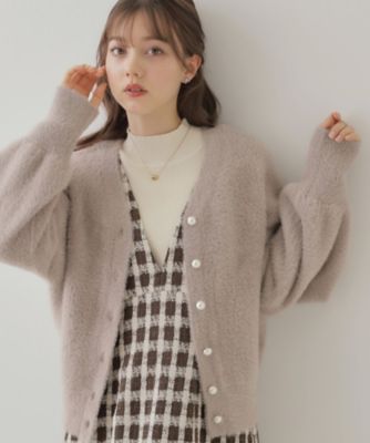 【春めく・ふわふわ】短毛フェザーカーディトップス（２００２４１９５３４）