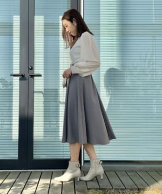 【きれいめ・美脚効果・通勤】ネオシャンブルラップ風スカート（２００２４２２２０６）