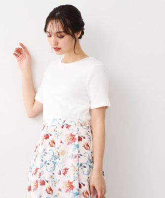 ＜LAURA ASHLEY＞【洗える／ストレッチ】アイレット　ベーシックカットソー（２００２４２２３１１）