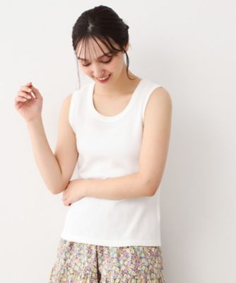 LAURA ASHLEY/ローラ アシュレイ 【洗える/ストレッチ】アイレット ベーシックタンクトップ(2002422312)