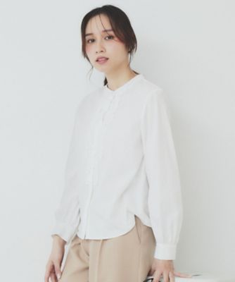 ＜index (Women)＞《ａｎｄＧＩＲＬ掲載》フリルバンドカラーシャツ【洗濯機洗い可】（２００２４２２３２７）