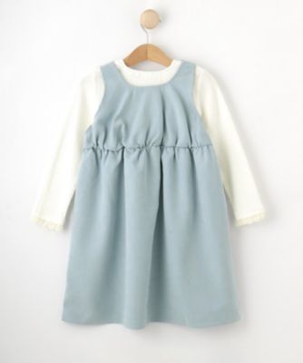 【洗える／１００－１２０ｃｍ】着るだけでコーデが決まる　スカラップ花刺繍ワンピース（２００２４２２６９３）