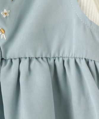 【洗える／１００－１２０ｃｍ】着るだけでコーデが決まる　スカラップ花刺繍ワンピース（２００２４２２６９３）