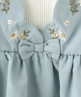 【洗える／１００－１２０ｃｍ】着るだけでコーデが決まる　スカラップ花刺繍ワンピース（２００２４２２６９３）