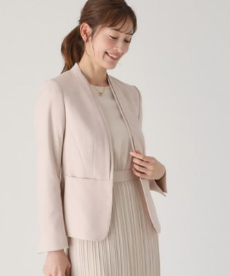 洗える／日本製／スーツ可】ノーカラージャケット