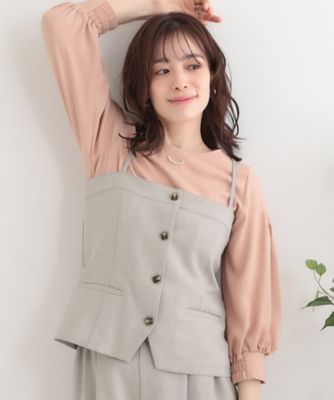 ＜SHOO LA RUE (Women)＞【セットアップ可】コーデが華やぐ　大人の麻調キャミビスチェ（２００２４２３０１５）