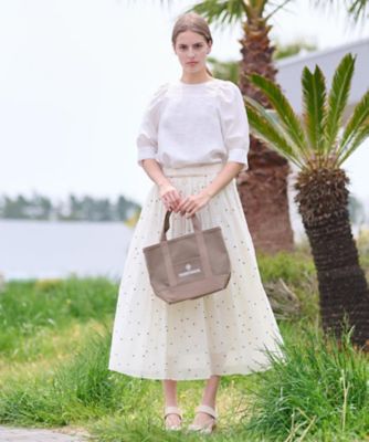 洗える／清涼感】ボリュームスリーブバックジップブラウス