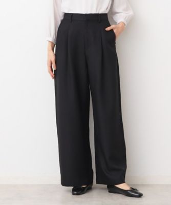 ＜Dessin (Women)＞【後ろゴム・洗える・セットアップ可能】タック入りワイドパンツ（Ｓ～Ｌ）（２００２４２３７５１）