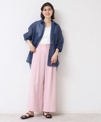 【セットアップ可能・洗える】タック入りワイドパンツ（Ｓ～Ｌ）（２００２４２３８８２）
