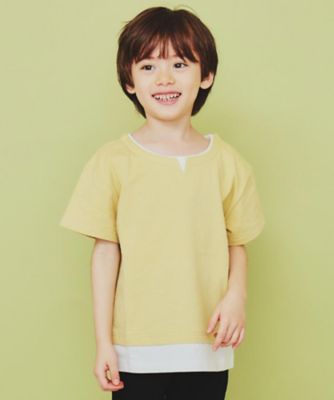 【１１０－１６０】キーネックレイヤード風Ｔシャツ／洗濯機ＯＫ（２００２４２３９１３）