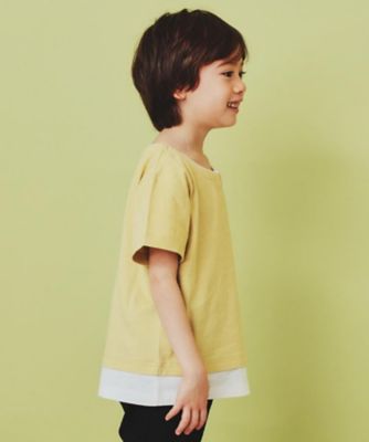 【１１０－１６０】キーネックレイヤード風Ｔシャツ／洗濯機ＯＫ（２００２４２３９１３）