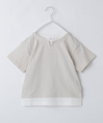 【１１０－１６０】キーネックレイヤード風Ｔシャツ／洗濯機ＯＫ（２００２４２３９１３）