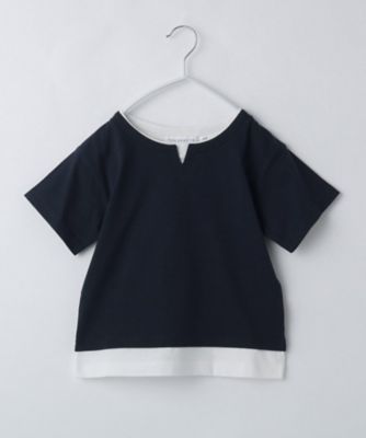 【１１０－１６０】キーネックレイヤード風Ｔシャツ／洗濯機ＯＫ（２００２４２３９１３）