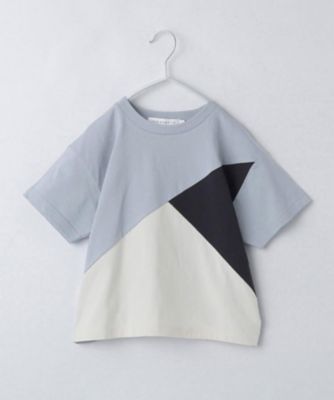 【１１０－１６０】斜め切替配色Ｔシャツ／洗濯機ＯＫ（２００２４２３９１４）