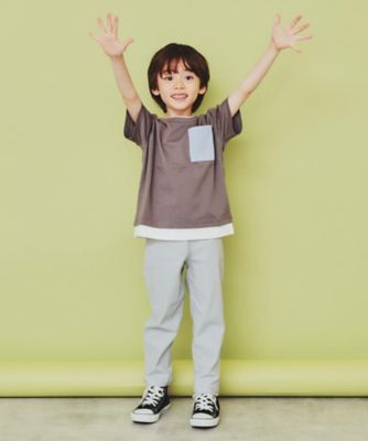 【１１０－１６０】レイヤー風ポケットＴシャツ／洗濯機ＯＫ（２００２４２３９１５）