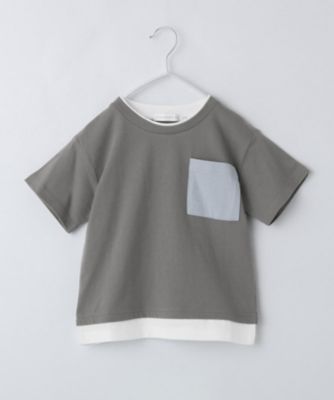 【１１０－１６０】レイヤー風ポケットＴシャツ／洗濯機ＯＫ（２００２４２３９１５）