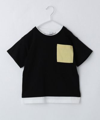 【１１０－１６０】レイヤー風ポケットＴシャツ／洗濯機ＯＫ（２００２４２３９１５）