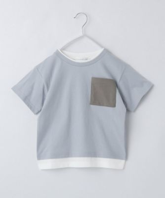 【１１０－１６０】レイヤー風ポケットＴシャツ／洗濯機ＯＫ（２００２４２３９１５）