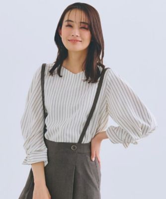 【毎日着たい】麻調メッシュ袖コンシャスブラウス（２００２４２４３２８）