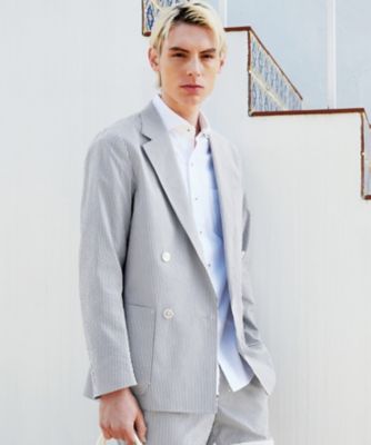 DRESSTERIOR (Men) /ドレステリア 【セットアップ可/吸湿速乾/Safari5月号掲載】COOLMAX シアサッカー サマージャケット(2002424488)