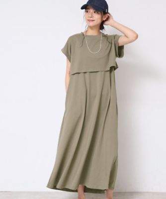 2点セット・洗える】テントラインジャージワンピース