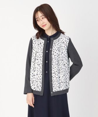 ＜CORDIER (Women)＞プリントドッキングジャージカーディガン（２００２４２４５０３）