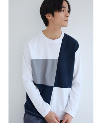 パネルブロッキング長袖Ｔシャツ（２００２４２４５０８）