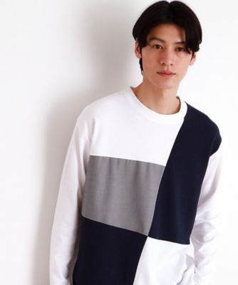 パネルブロッキング長袖Ｔシャツ（２００２４２４５０８）
