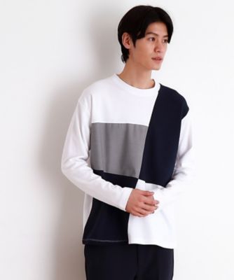 パネルブロッキング長袖Ｔシャツ（２００２４２４５０８）
