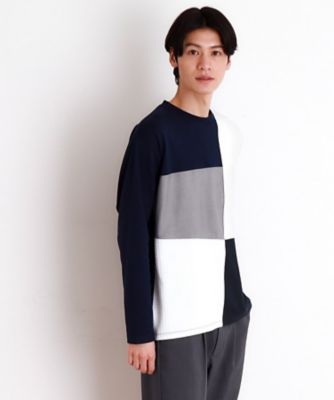 パネルブロッキング長袖Ｔシャツ（２００２４２４５０８）