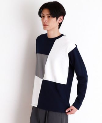 パネルブロッキング長袖Ｔシャツ（２００２４２４５０８）