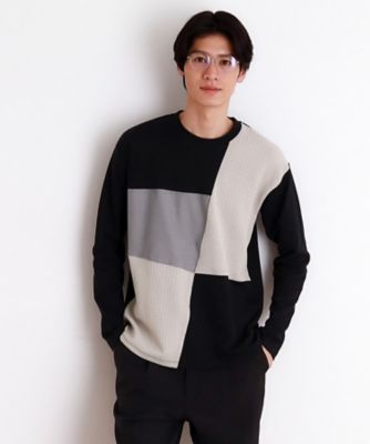 パネルブロッキング長袖Ｔシャツ（２００２４２４５０８）