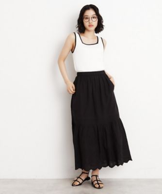 スカラップ刺繍スカート【洗濯機ＯＫ】（２００２４２４７２４）