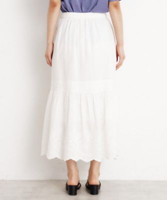 スカラップ刺繍スカート【洗濯機ＯＫ】（２００２４２４７２４）