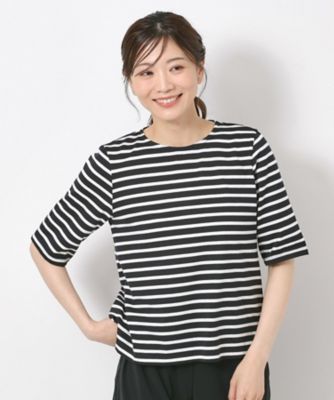 ＜CORDIER (Women)＞【Ｍ～４Ｌサイズ】サマーボーダー　プルオーバージャージ（２００２４２４８０４）