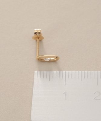 Ｋ１８ダイヤモンド　ロングカットアズキチェーン　スタッドピアス（２００２４２４８９４）