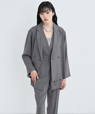 【接触冷感／セットアップ可】モードフィットダブルボタンジャケット【カセット服／オケージョン／通勤】（２００２４２４９１３）