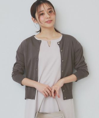 《７色展開／ＸＳ－ＬＬサイズ》ビジューボタンニットカーディガン【洗濯機洗い可／抗ピル／接触冷感】（２００２４２５１７７）