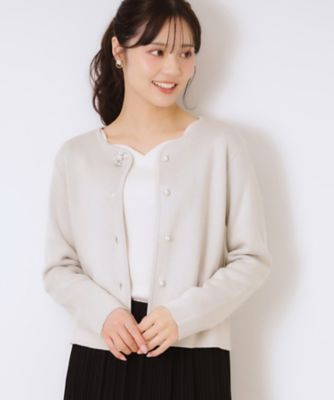 ＜COUTURE BROOCH (Women)＞【一枚で着映えする】ビジュー釦ニットジャケット（２００２４２５７５０）