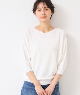 選べる7色展開・洗える】後ろボタンニットプルオーバー七分袖