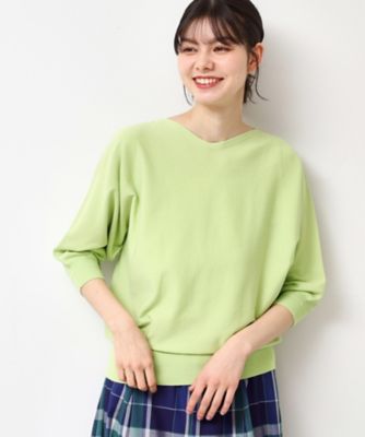 選べる7色展開・洗える】後ろボタンニットプルオーバー七分袖