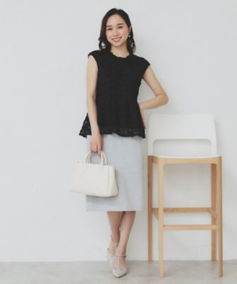 フラワーチュール刺繍ペプラムブラウス【ハンドウォッシャブル可】（２００２４２５９８９）